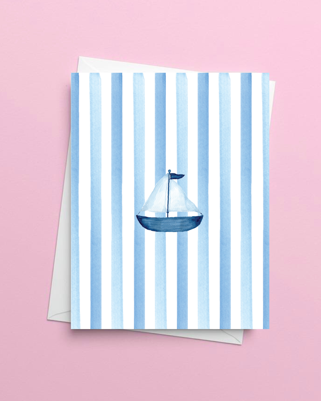 Striped Sailboat Greeting Card