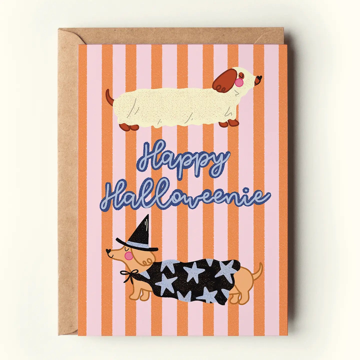 Happy Halloweenie Dachshund Dog Halloween Greeting Card