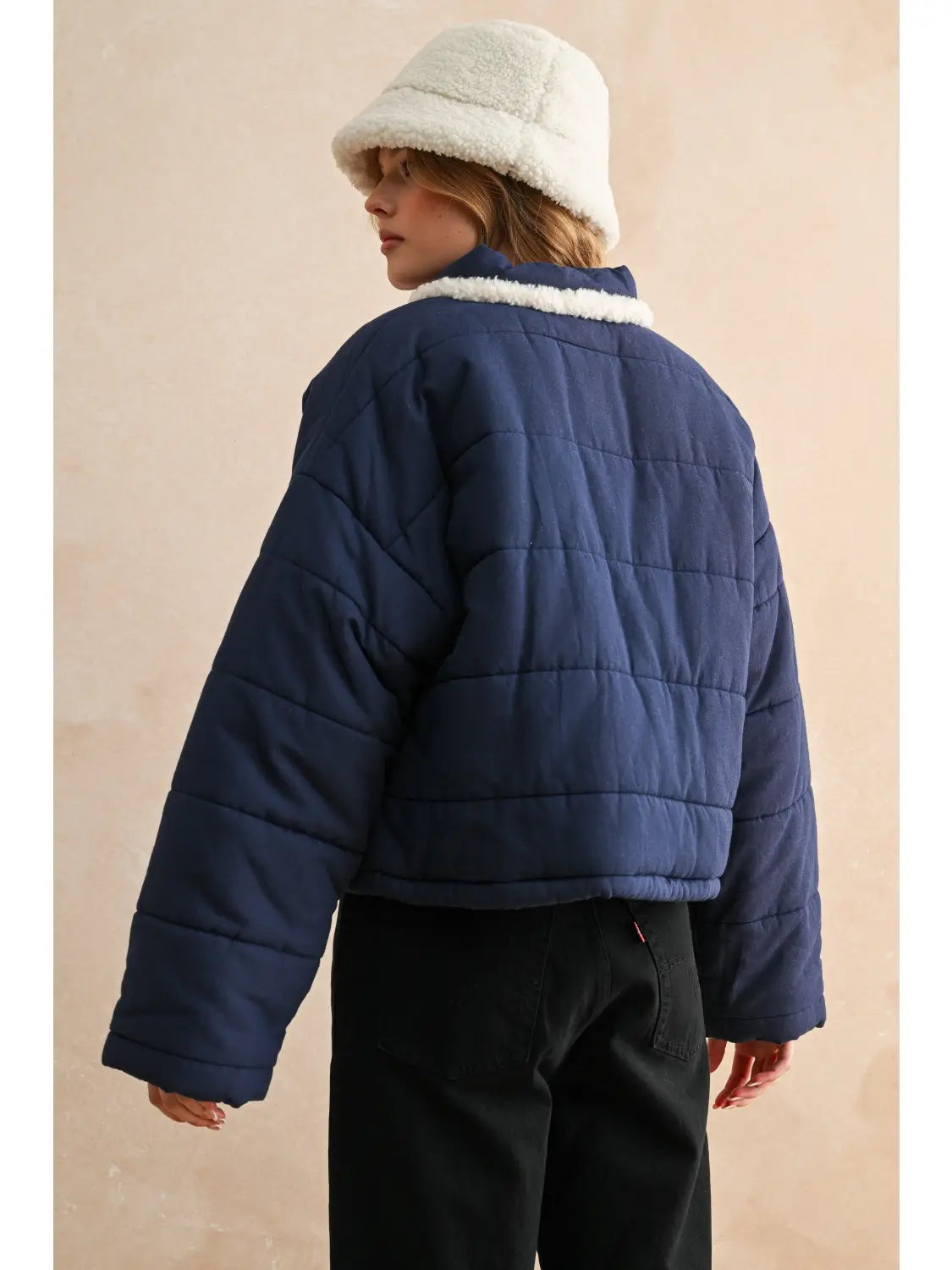 Sherpa Pocket Detail Quilted Jacket