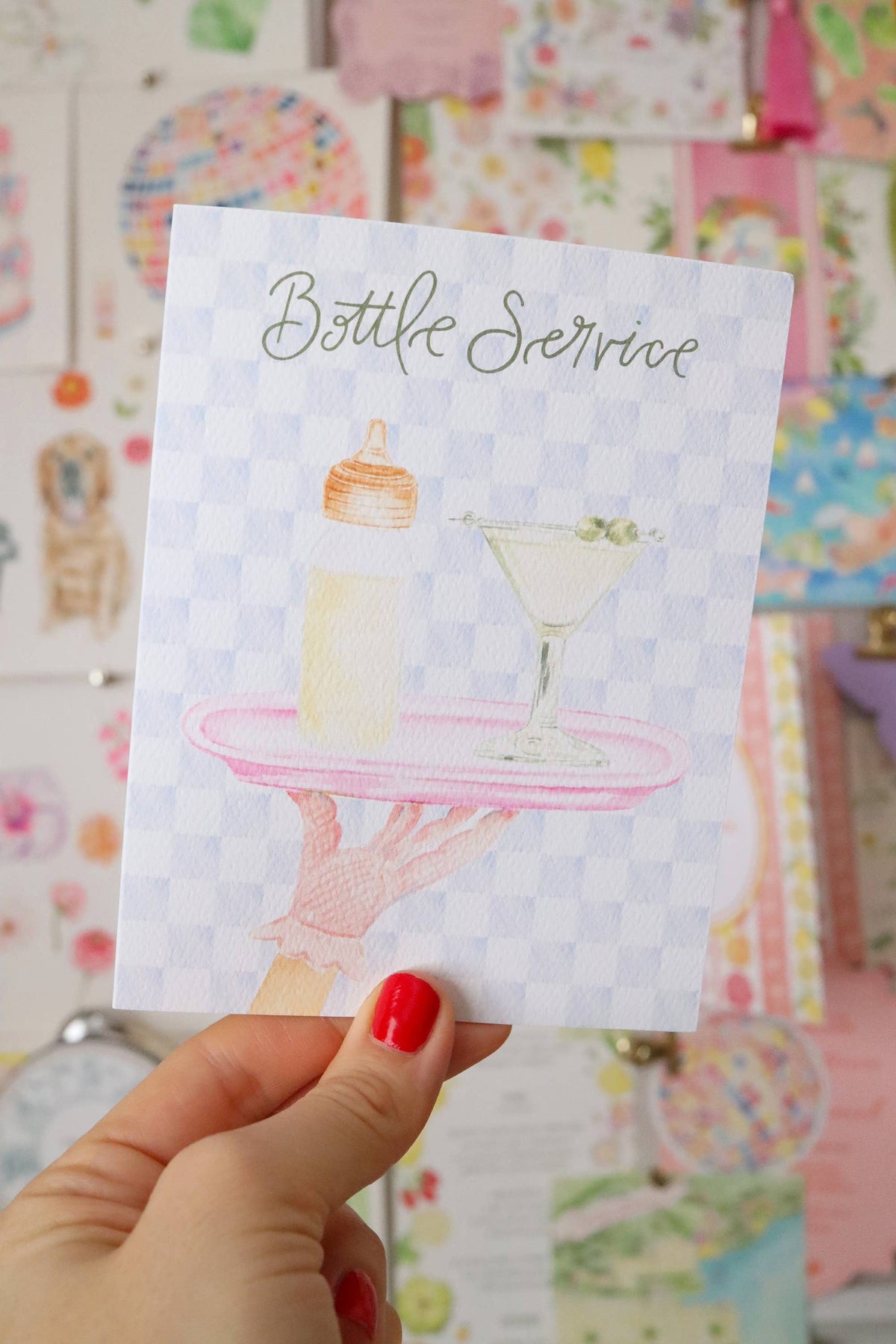 Bottle service new baby new mom card