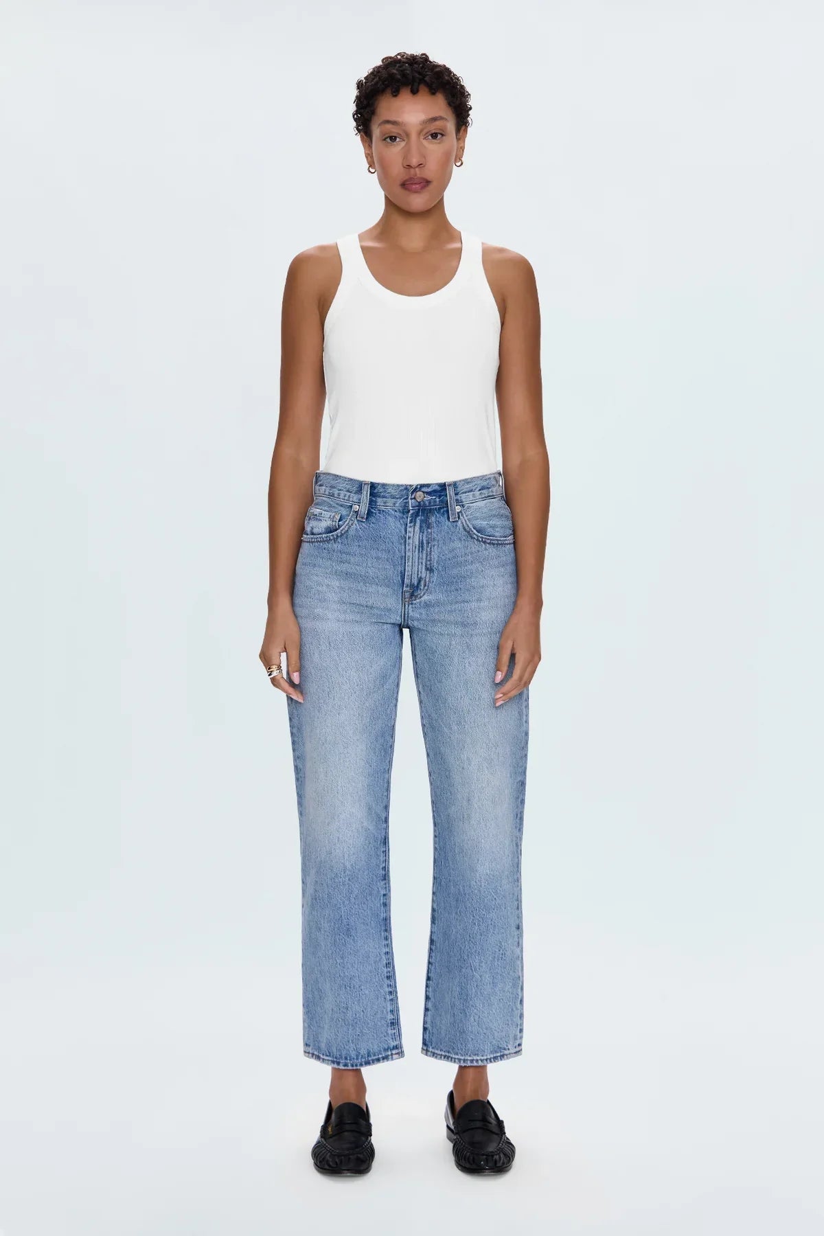Lexi Mid Rise Bowed Straight - Athens