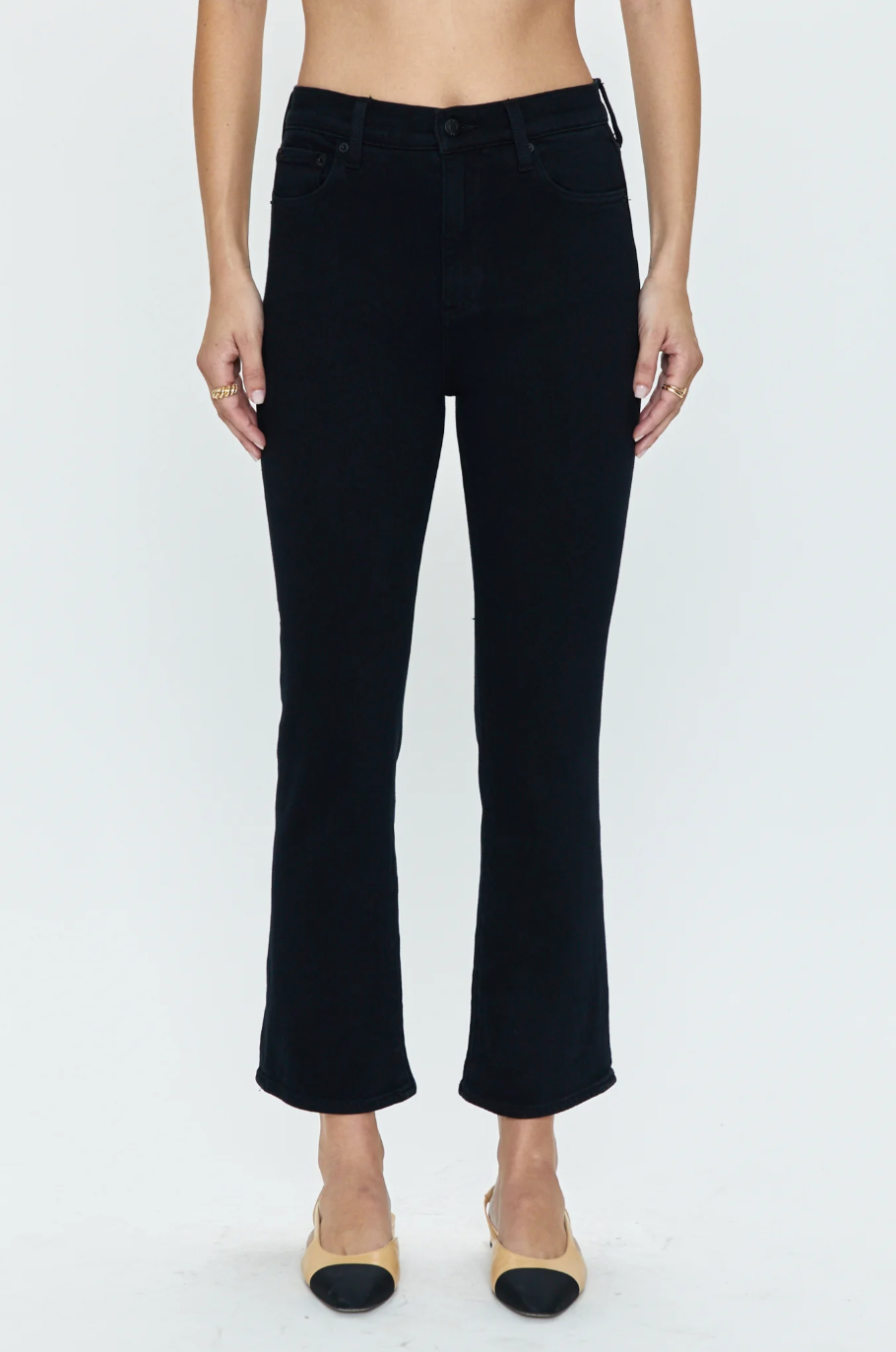 LENNON HIGH RISE CROP BOOT - DARK VINYL