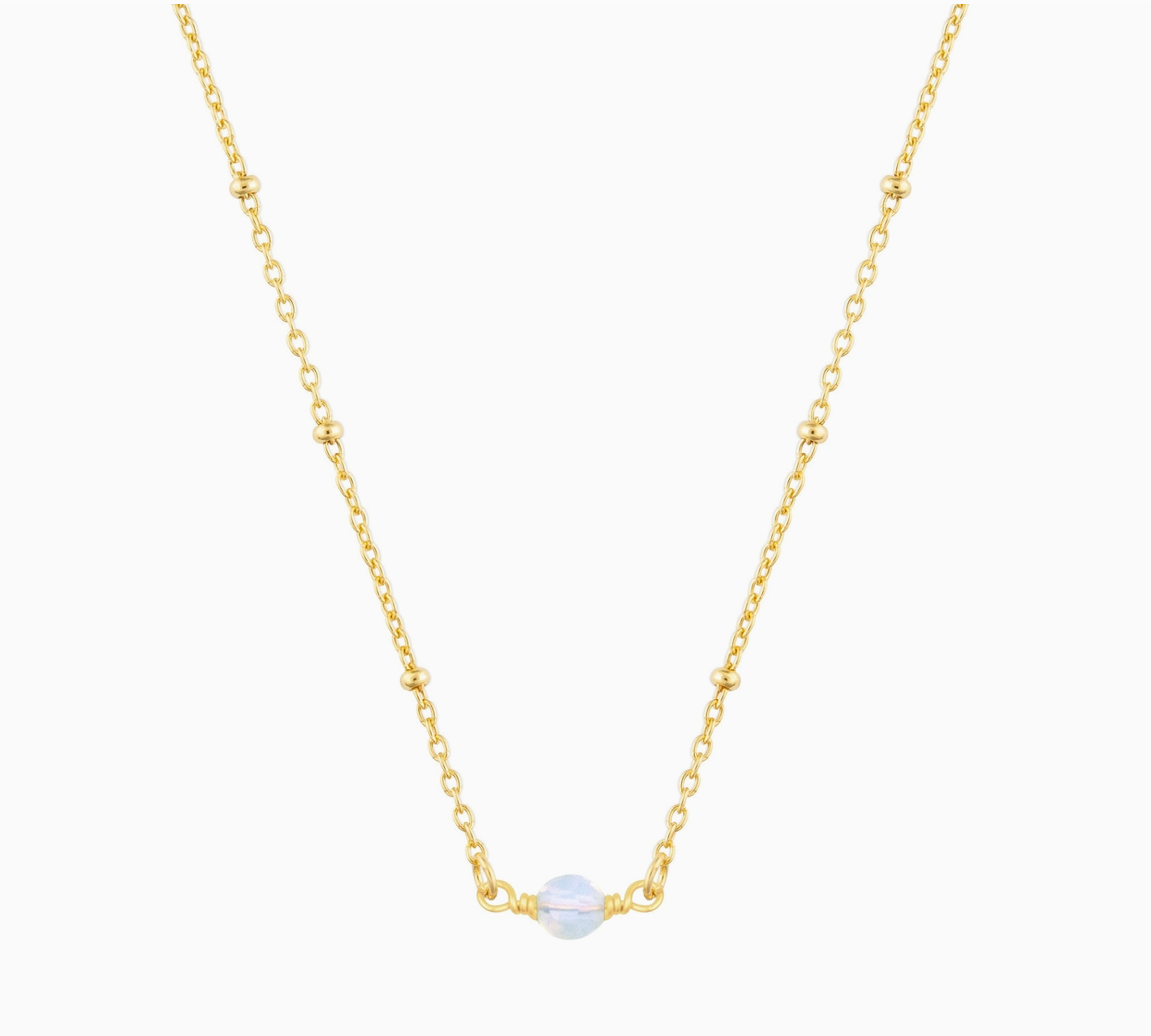 October Birthstone Necklace Gold