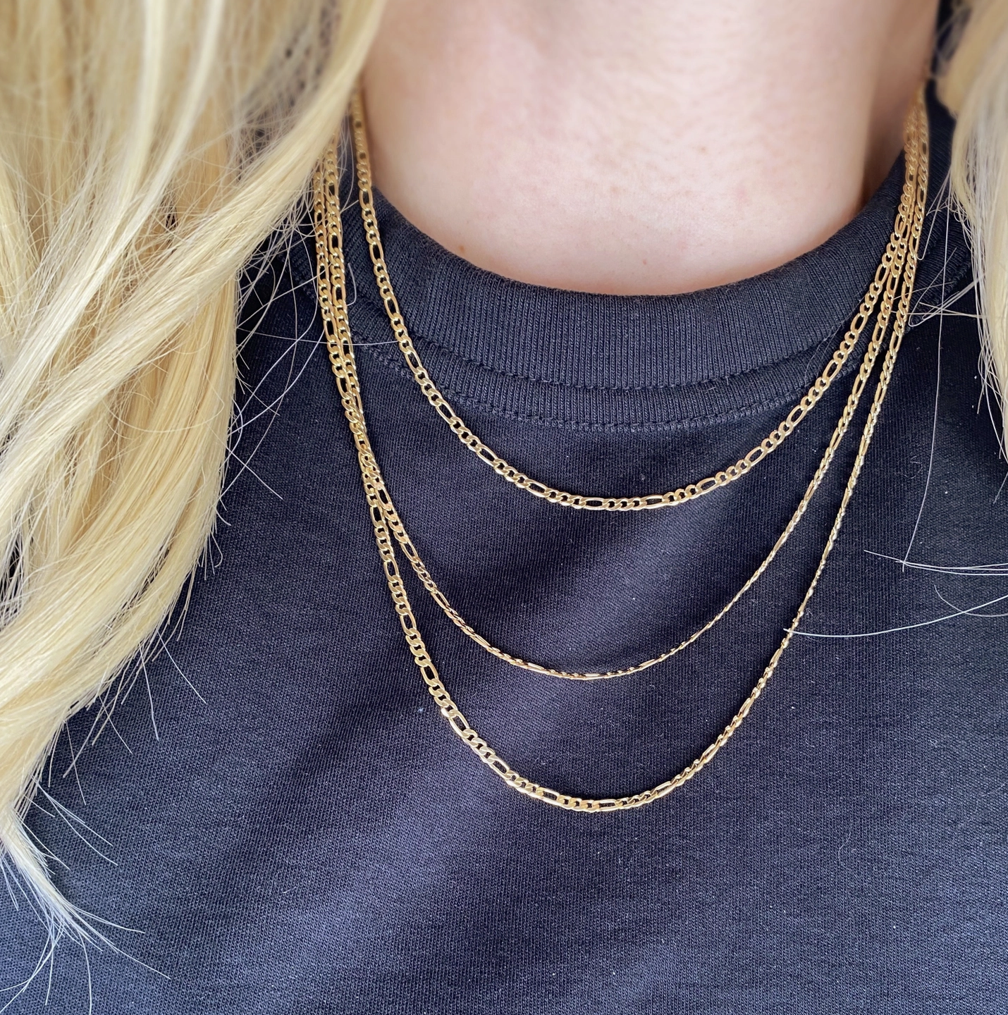 16 Inch 2.5mm Flat Figaro Chain