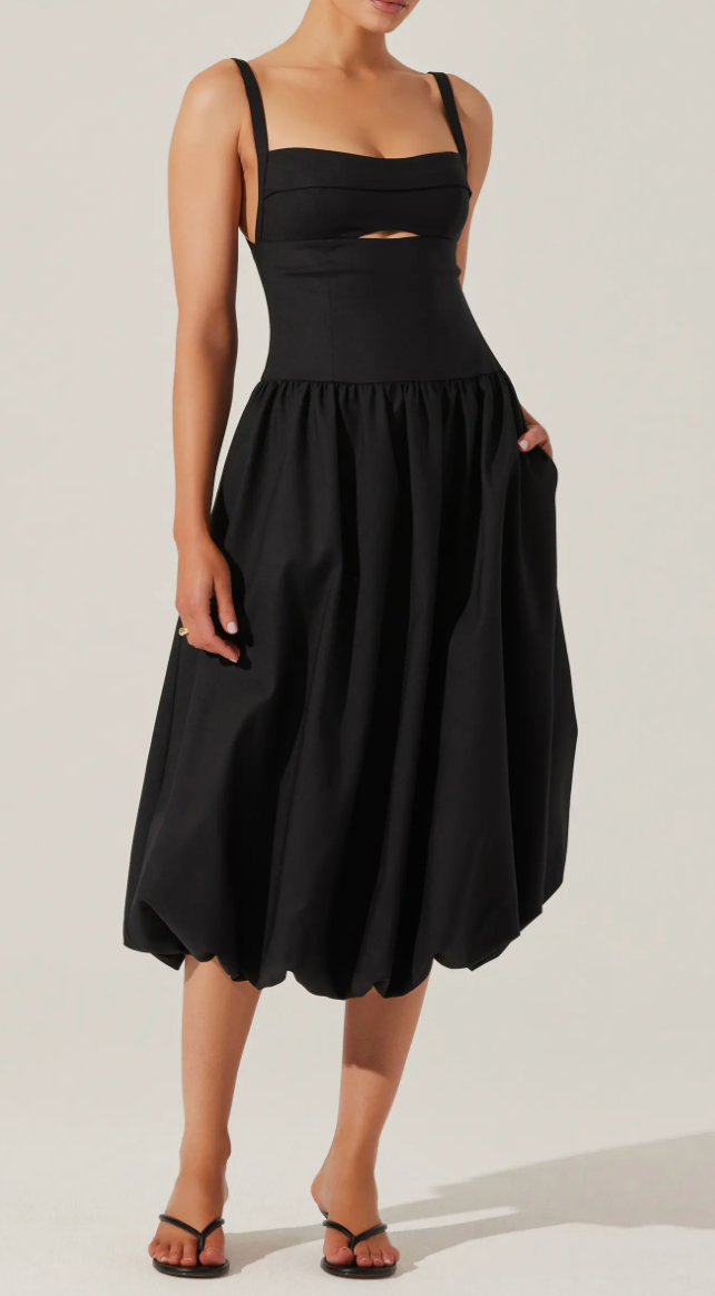 Jevi Sleeveless Bubble Midi Dress