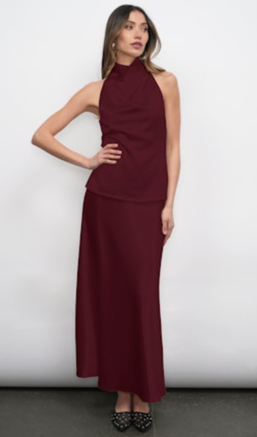Addison Cowl Funnel Neck Halter Top