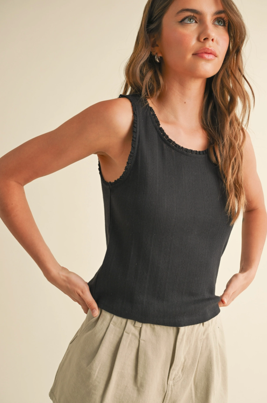 Claire Mini Ruffle Top - Black