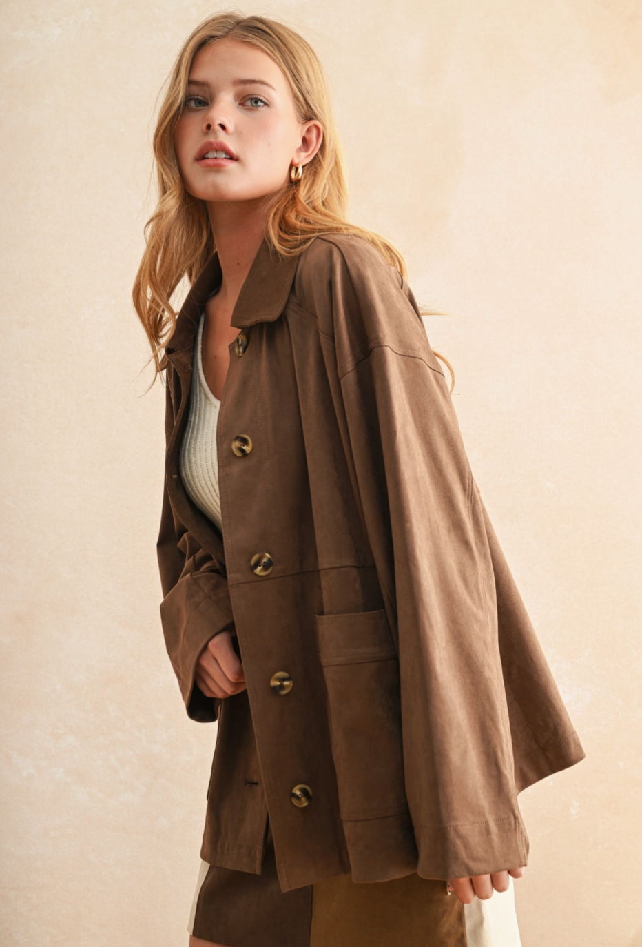 Ella Suede Button Jacket