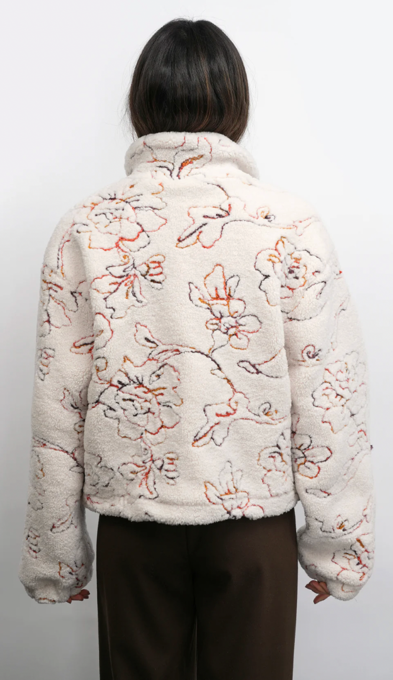 Jimi Embroidered Sherpa Bomber Jacket
