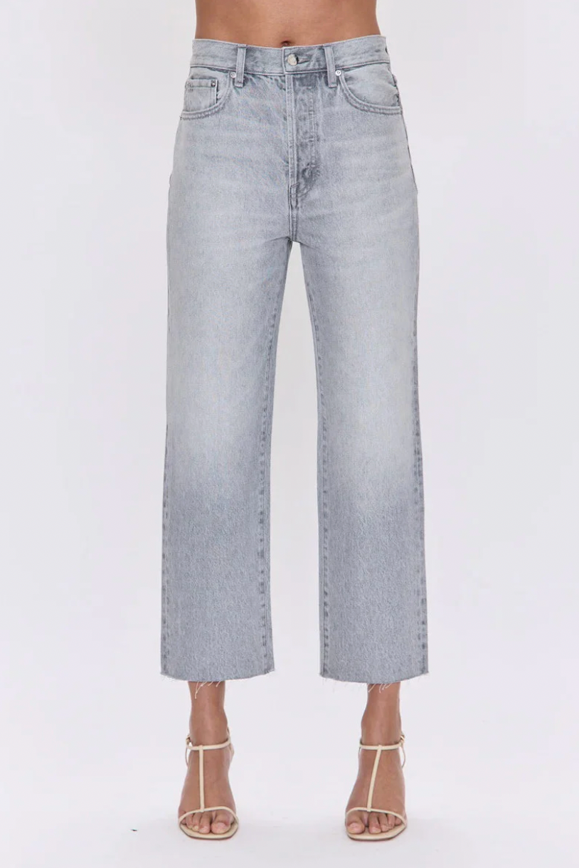 Cassie Crop Super High Rise Straight in Enigma