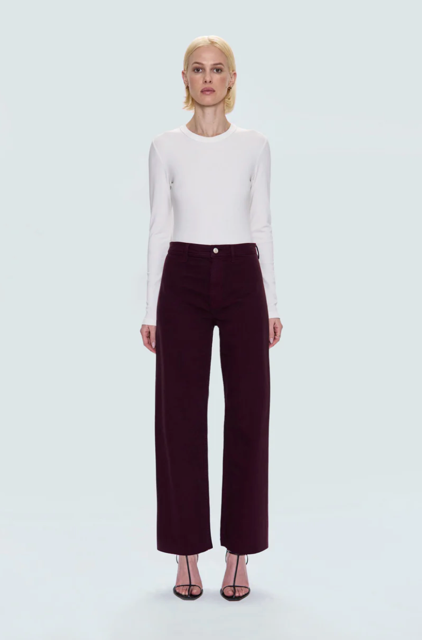 PENNY HIGH RISE WIDE LEG - CLARET