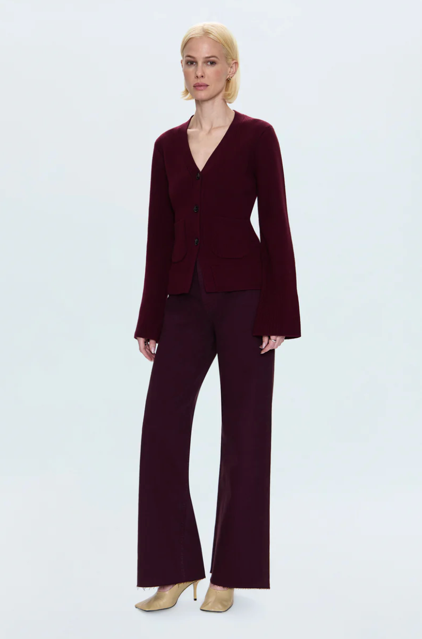 PENNY HIGH RISE WIDE LEG - CLARET