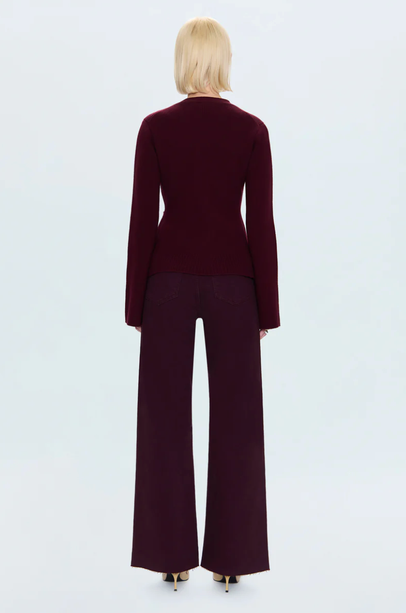 PENNY HIGH RISE WIDE LEG - CLARET