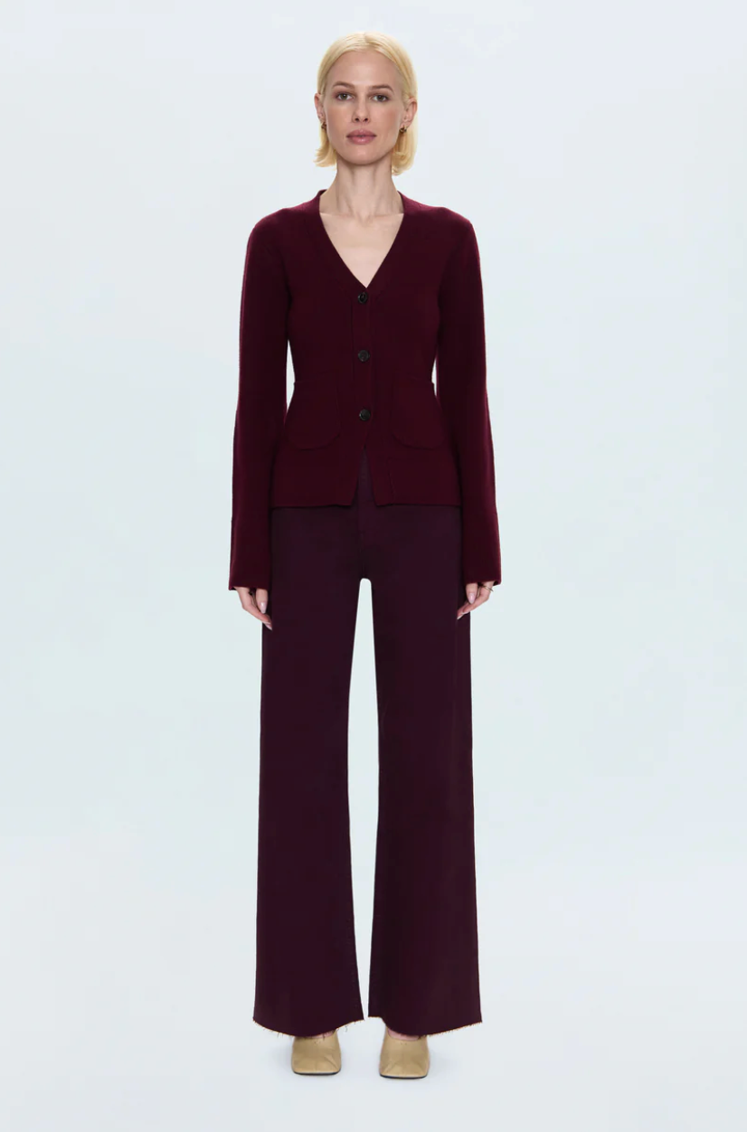 PENNY HIGH RISE WIDE LEG - CLARET