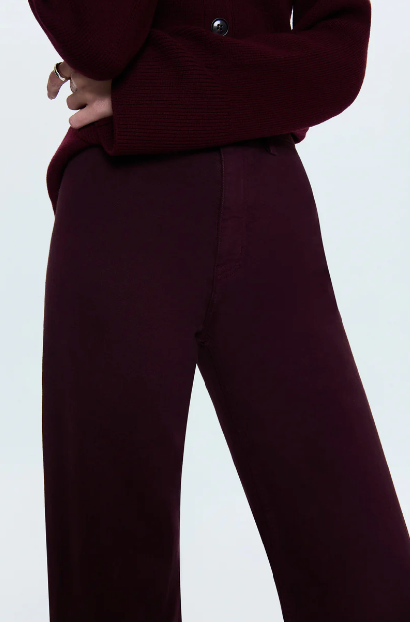 PENNY HIGH RISE WIDE LEG - CLARET