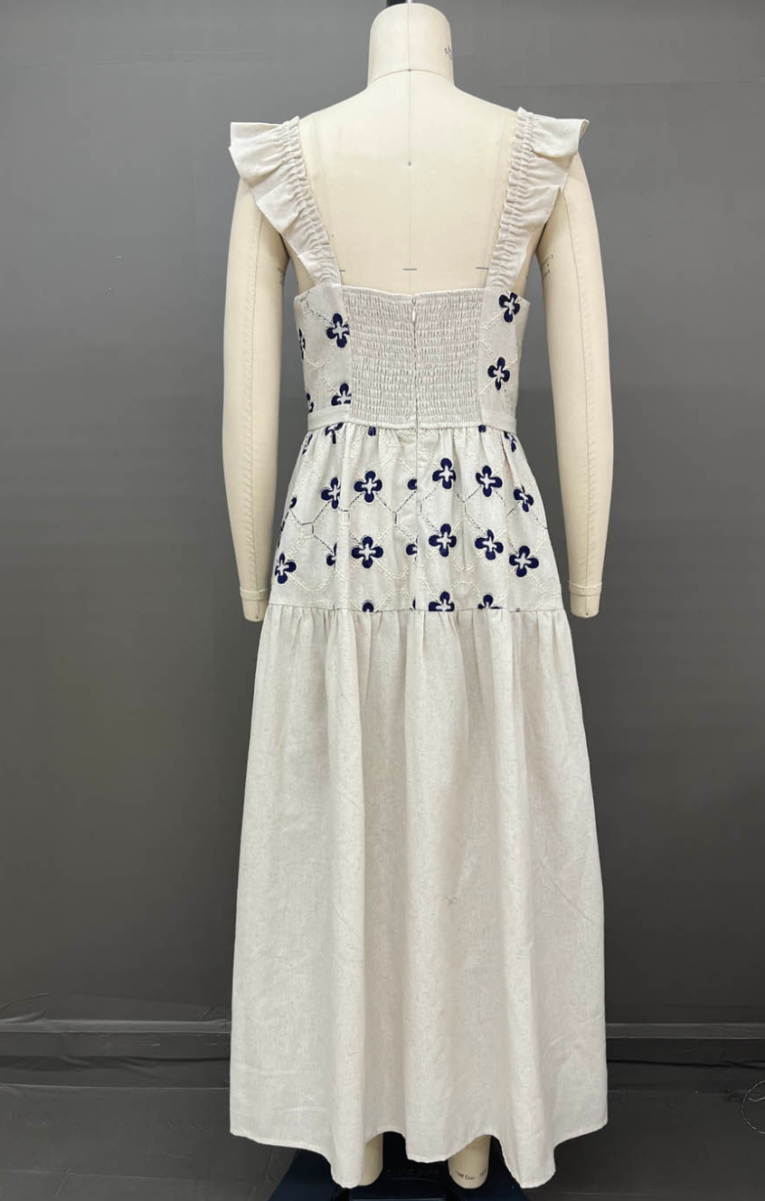 Jessica Ruffle Sleeve Midi Dress