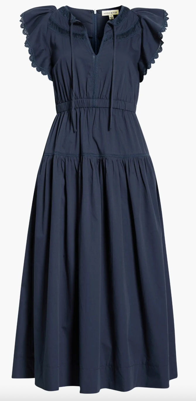 Victoria Ruffle Sleeve Midi Dress