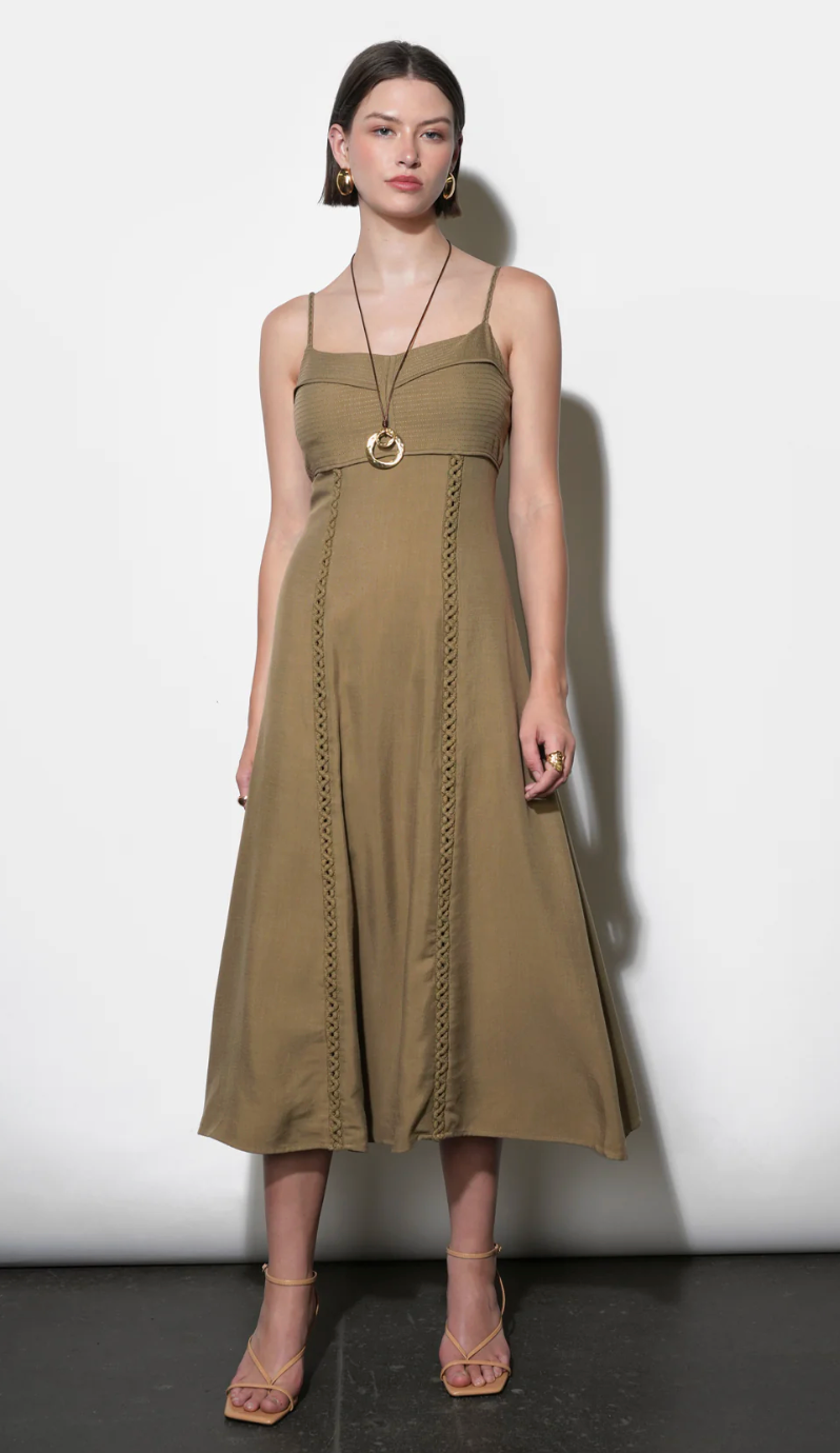 Ivy Embroidery Lace Midi Dress