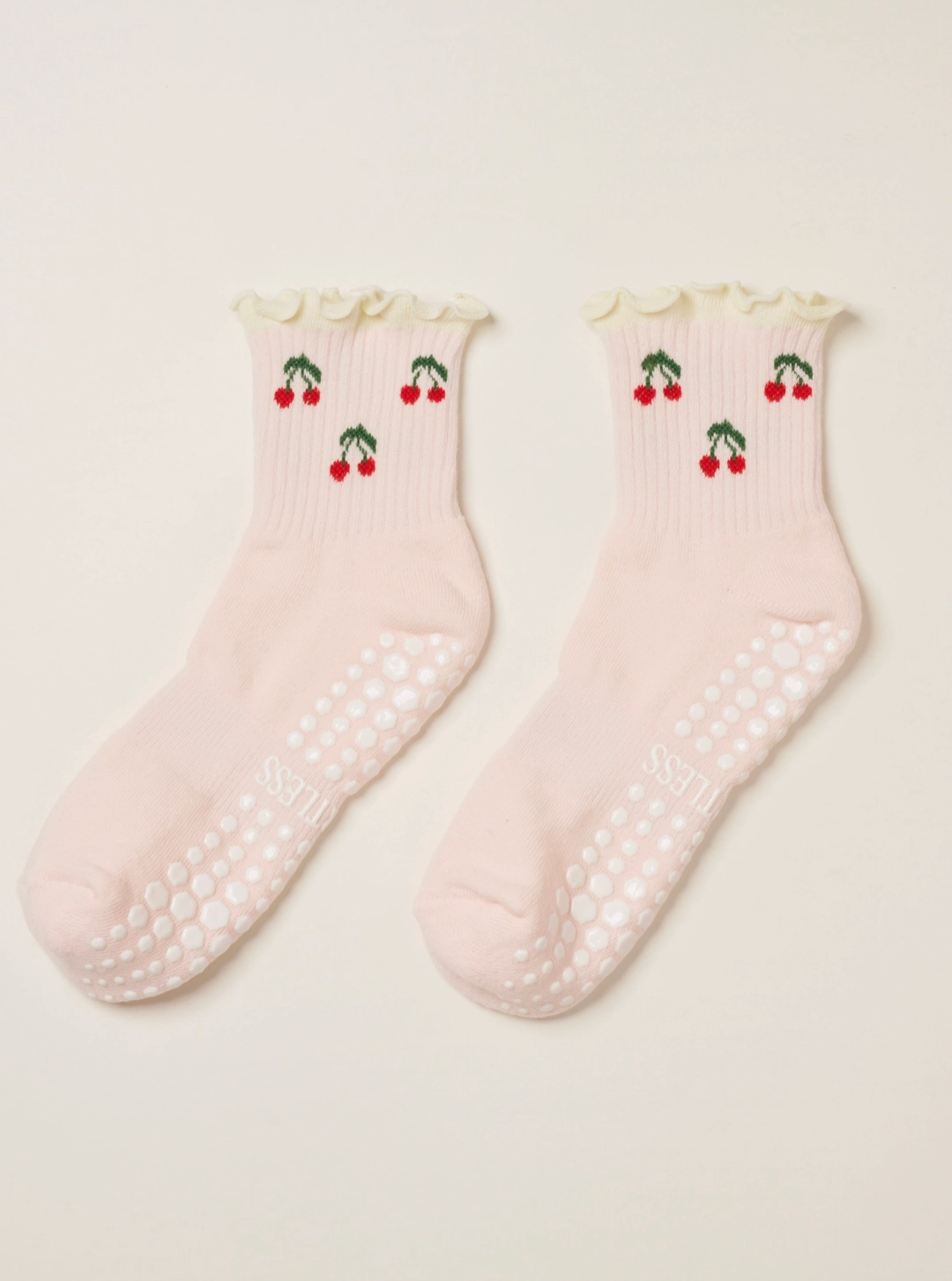 Pink Cherry Grip Socks