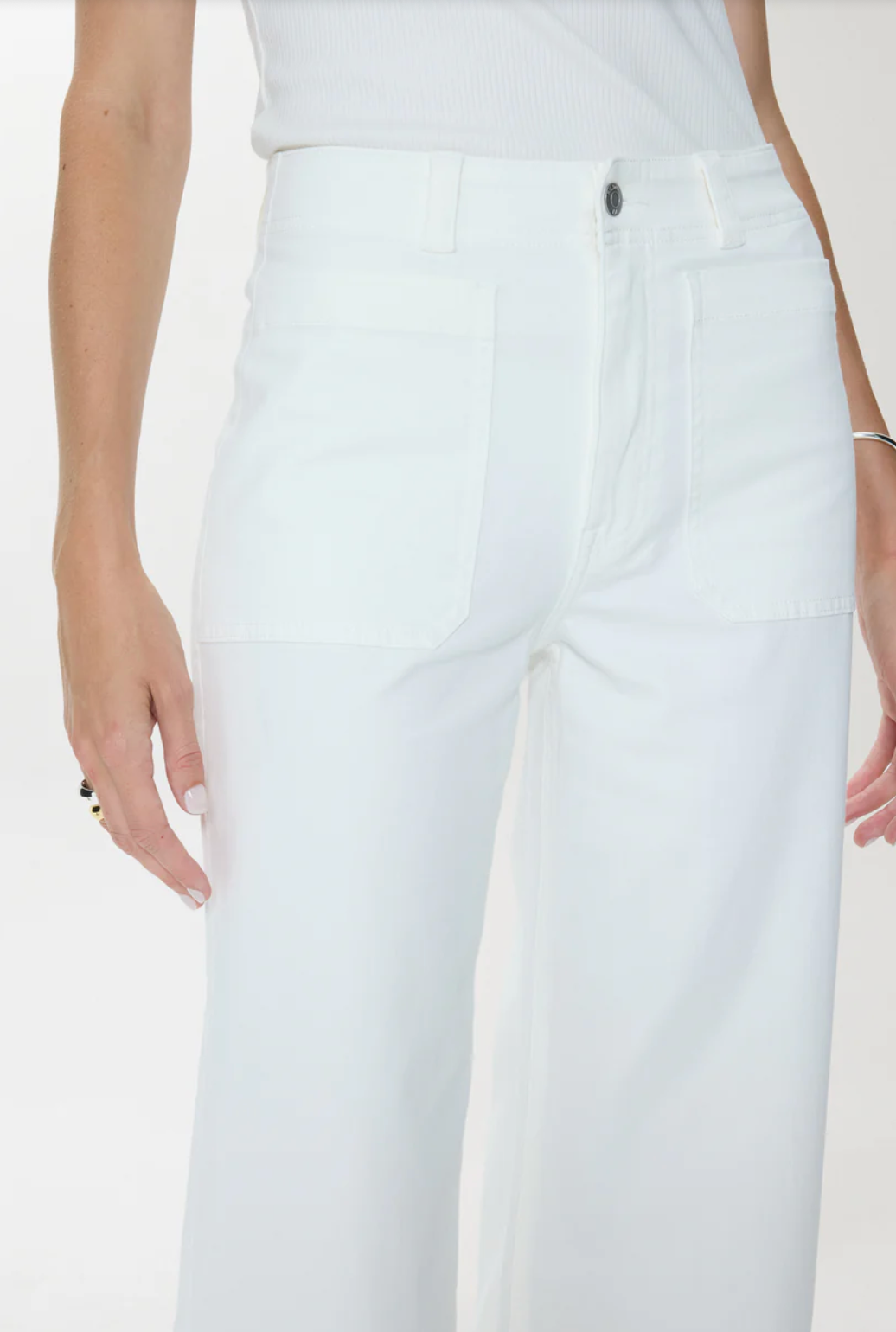 Zooey Patch Pocket Utility Pant - Le Blanc