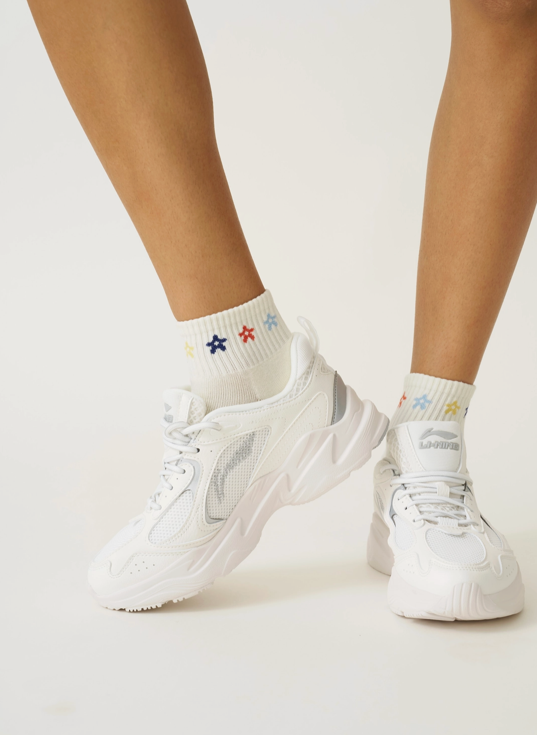 Mini Flower Cropped Crew Grip Sock