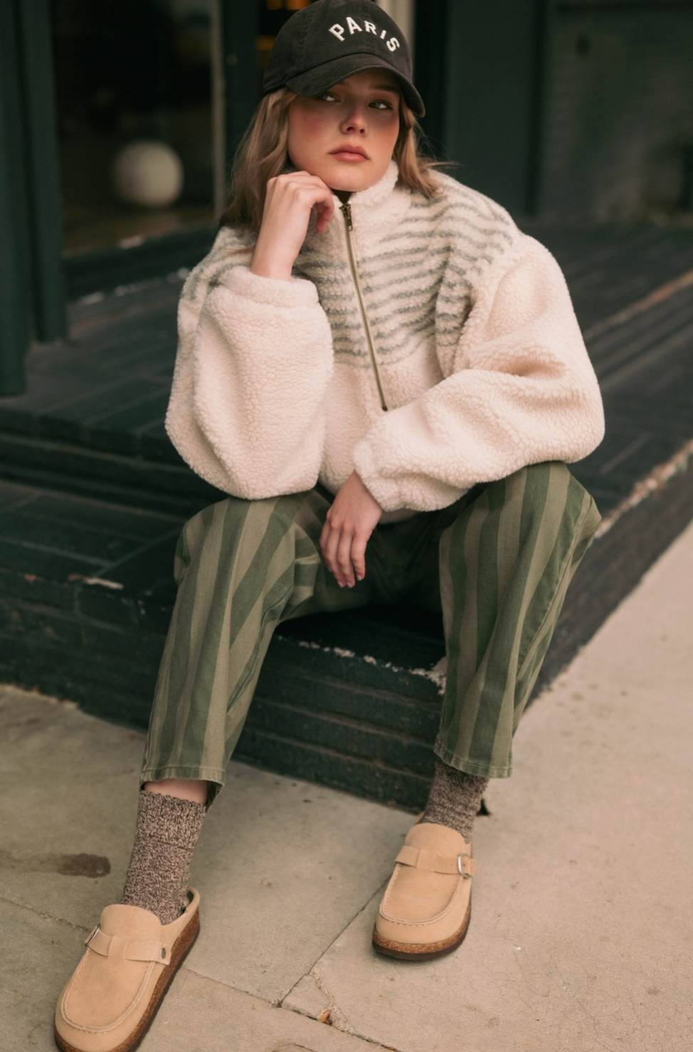 Olivia Half Zip Sherpa Pullover