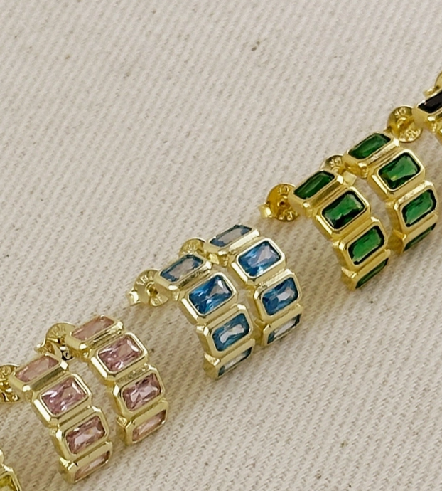 Blue Chunky Earrings