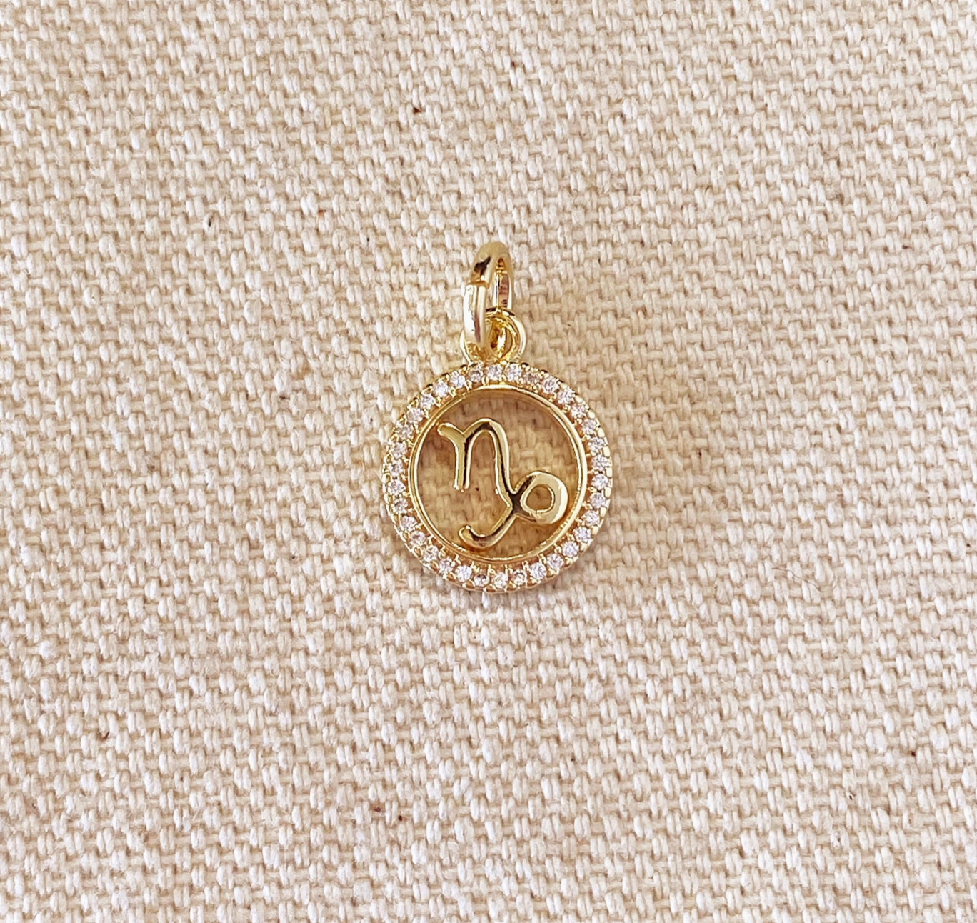 Gold Filled CZ Outlined Zodiac Pendant