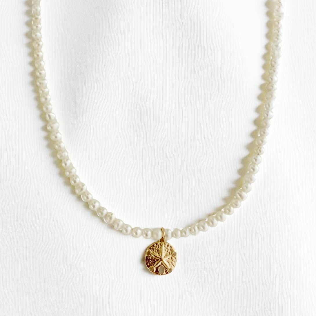 Crest Freshwater Pearl Beaded Necklace Gold Filled