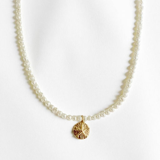 Crest Freshwater Pearl Beaded Necklace Gold Filled
