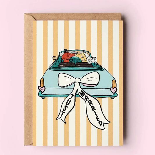 Just Married Dogs in Love Wedding Card