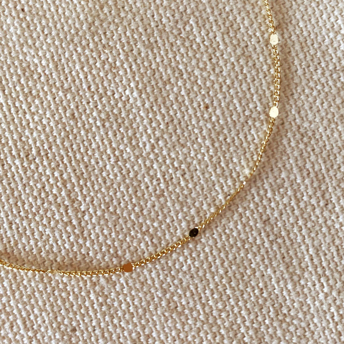 GoldFi - 18k Gold Filled 1mm Curb Bracelet With Pressed Details