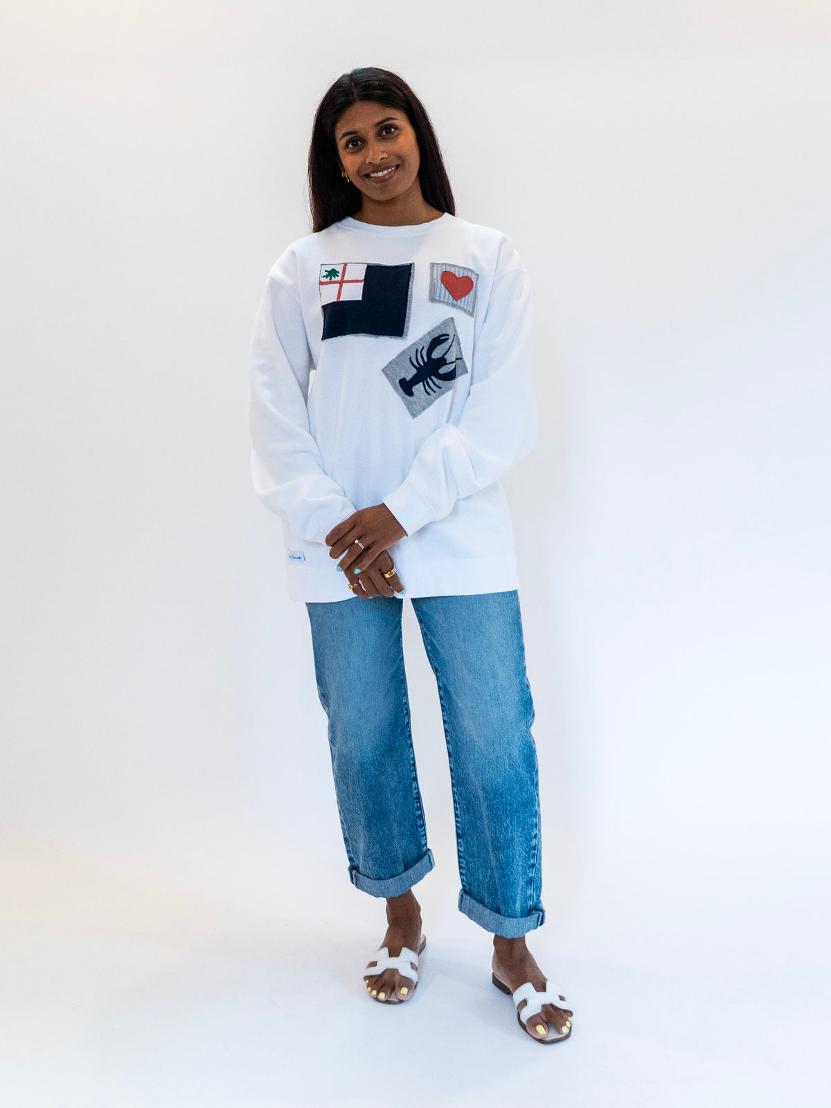 White Charlestown Crewneck One-Of-A-Kind