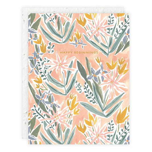 Happing Beginnings Wedding/Engagement Card