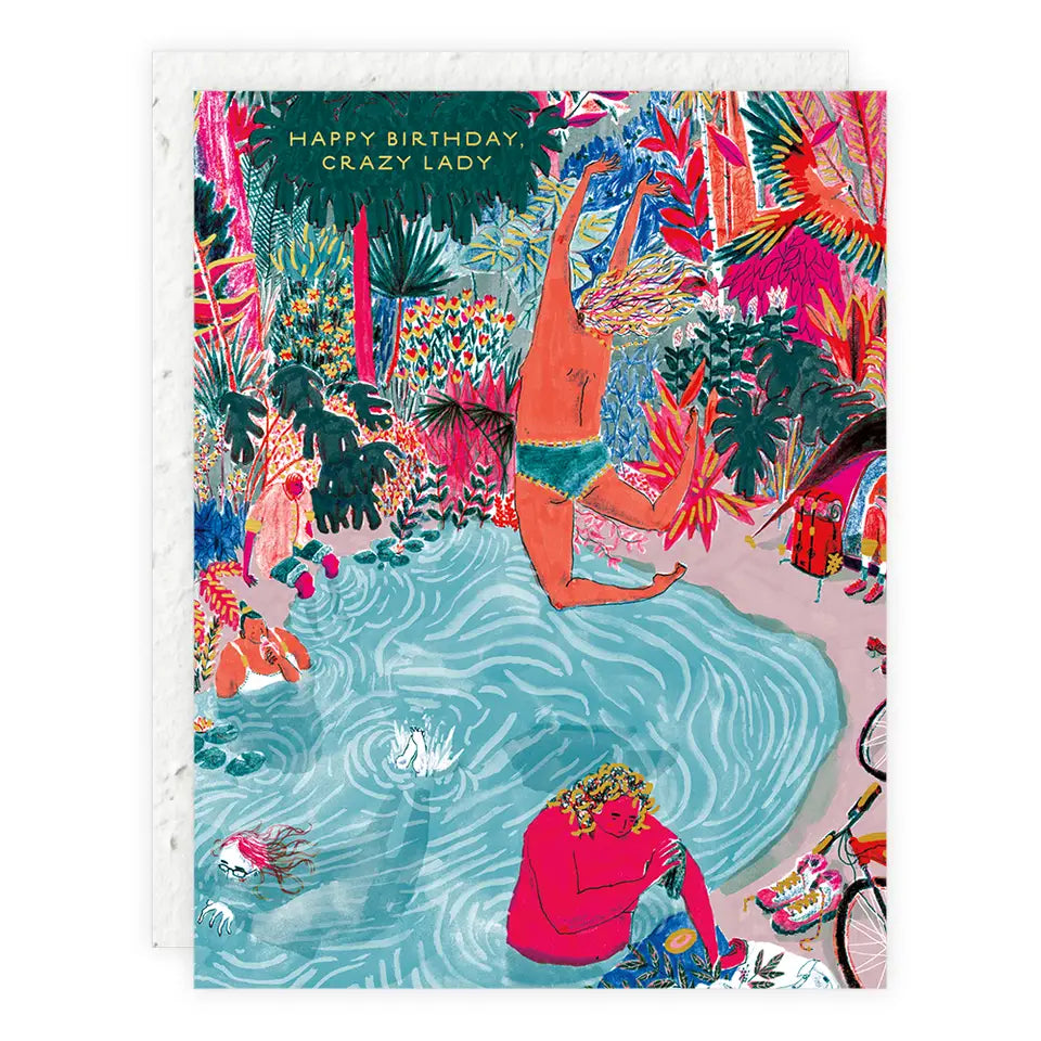 Crazy Lady - Birthday Card