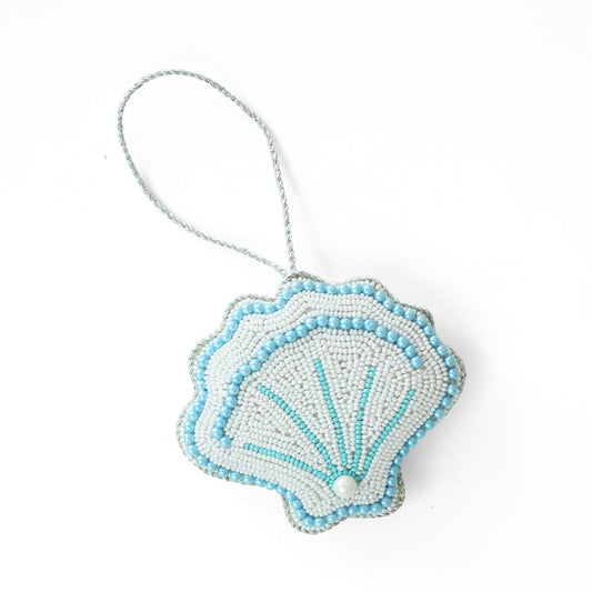 Blue Seashell Christmas Ornament