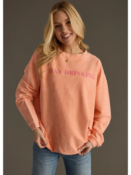 Day Drinking Ribbed Sweatshirt
