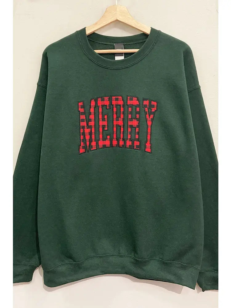 Merry Applique Holiday Sweatshirt