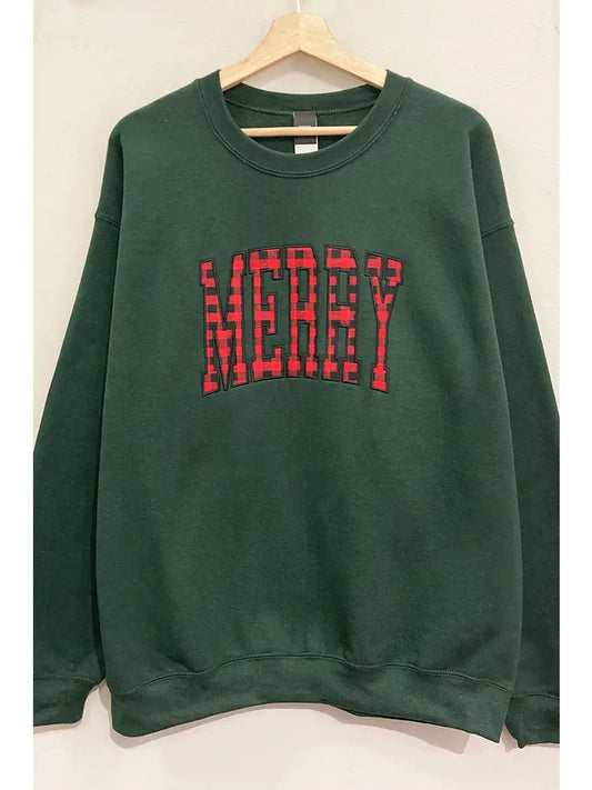 Merry Applique Holiday Sweatshirt