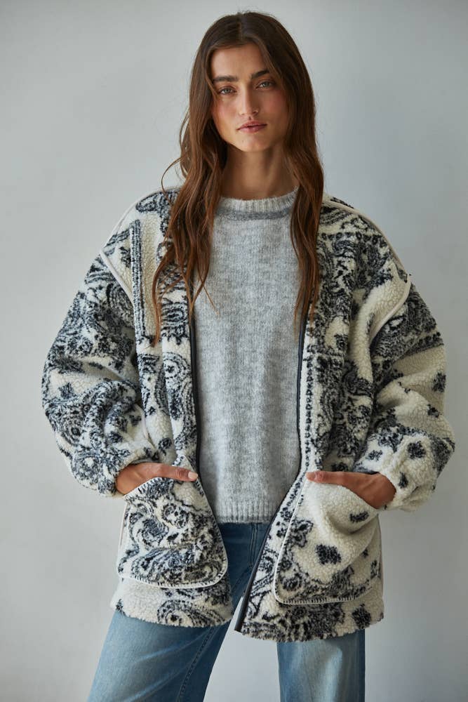 Paisley Print Cabin Sherpa