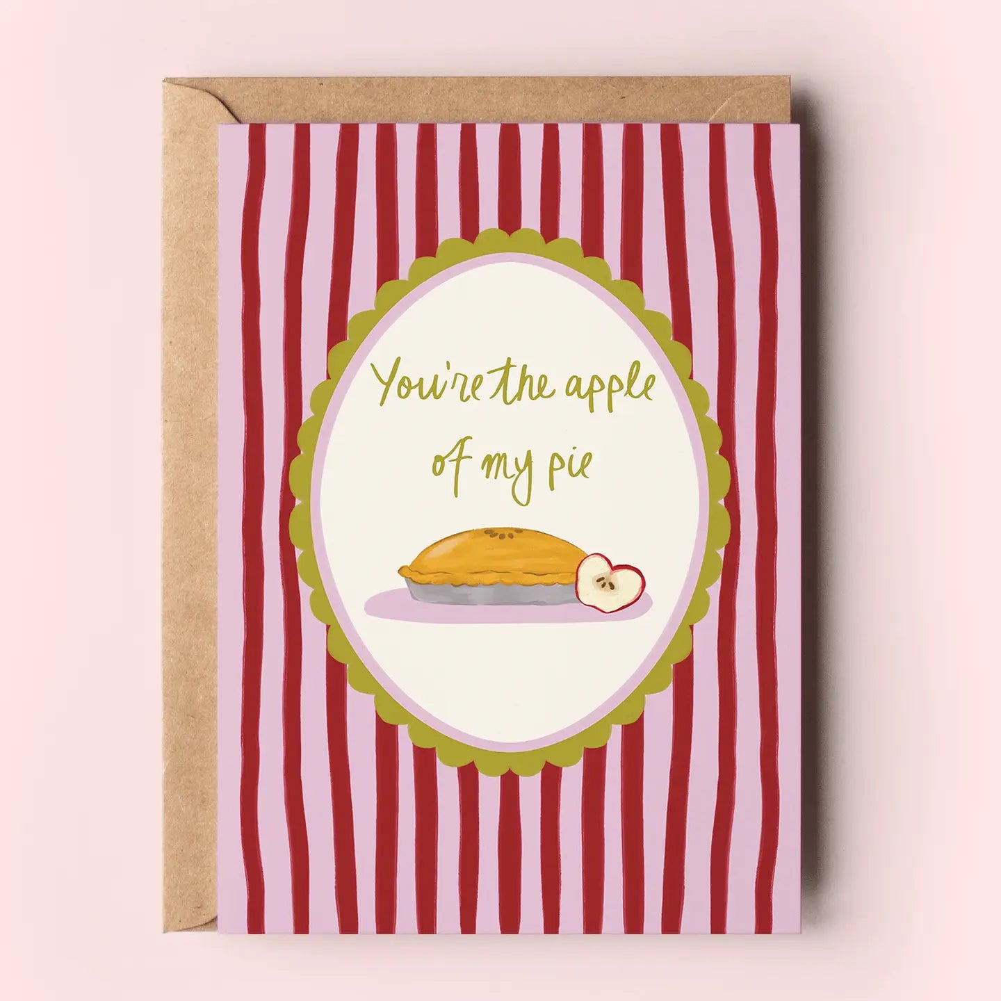 You're the Apple of My Pie Punny Autumn Fall Greeting Card