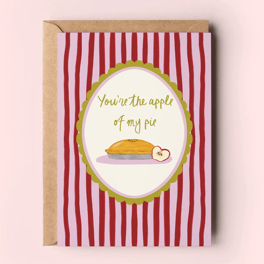 You're the Apple of My Pie Punny Autumn Fall Greeting Card