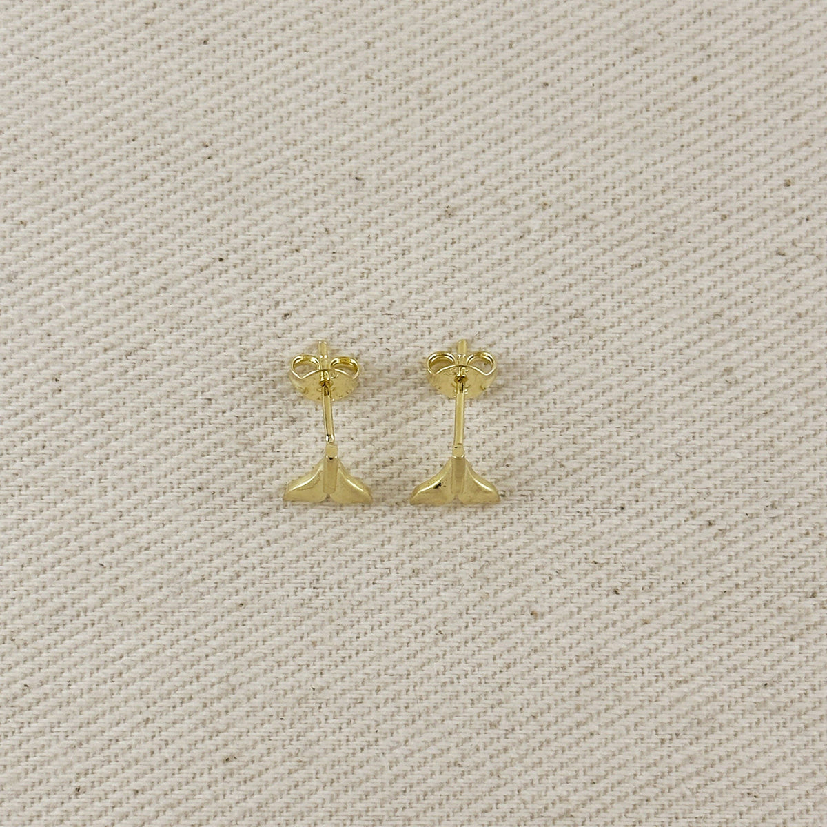 Mini Whale Tail Stud Earrings - 18k Gold Filled
