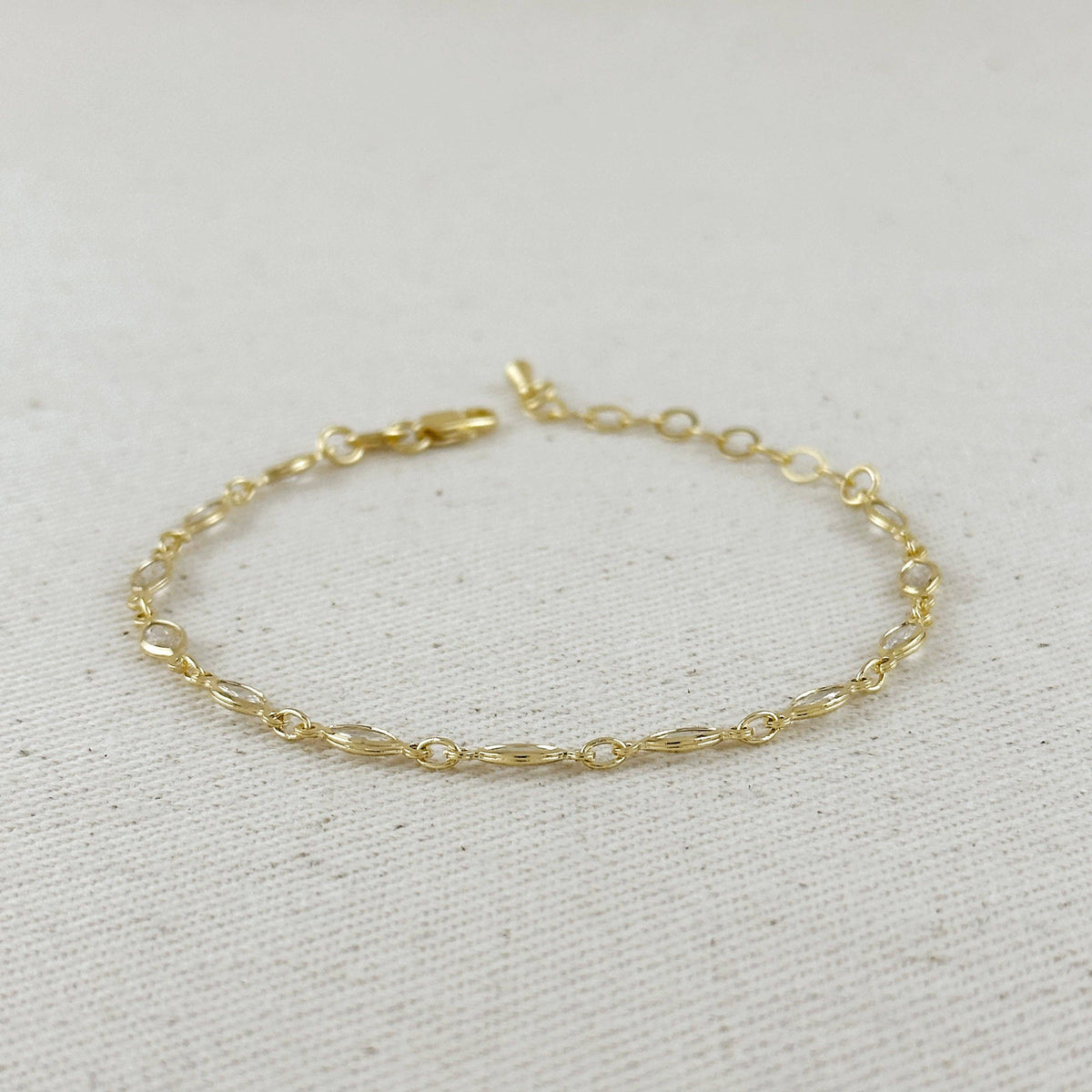 GoldFi - 18k Gold Filled Ellipse Bezel CZ Bracelet