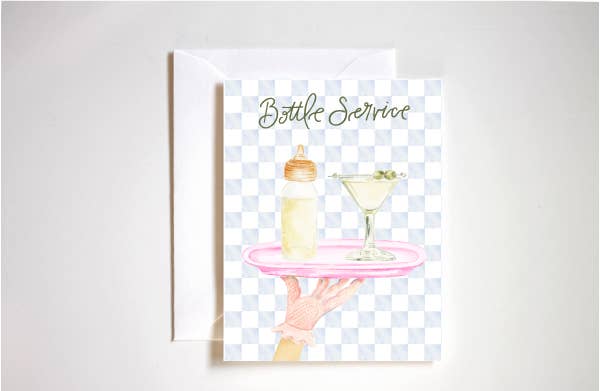 Bottle service new baby new mom card