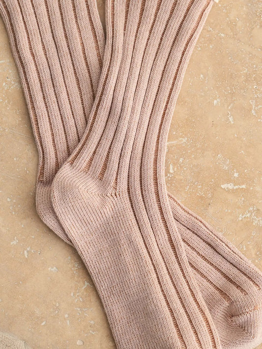 Mauve Dye & Wash Crochet Trim Socks