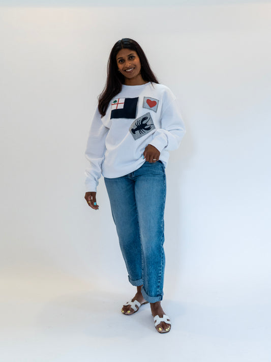 White Charlestown Crewneck One-Of-A-Kind