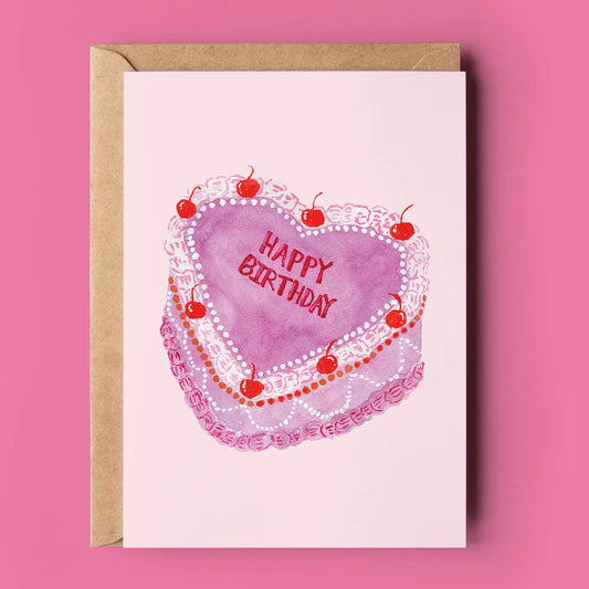 I Heart Birthdays Cake Greeting Card