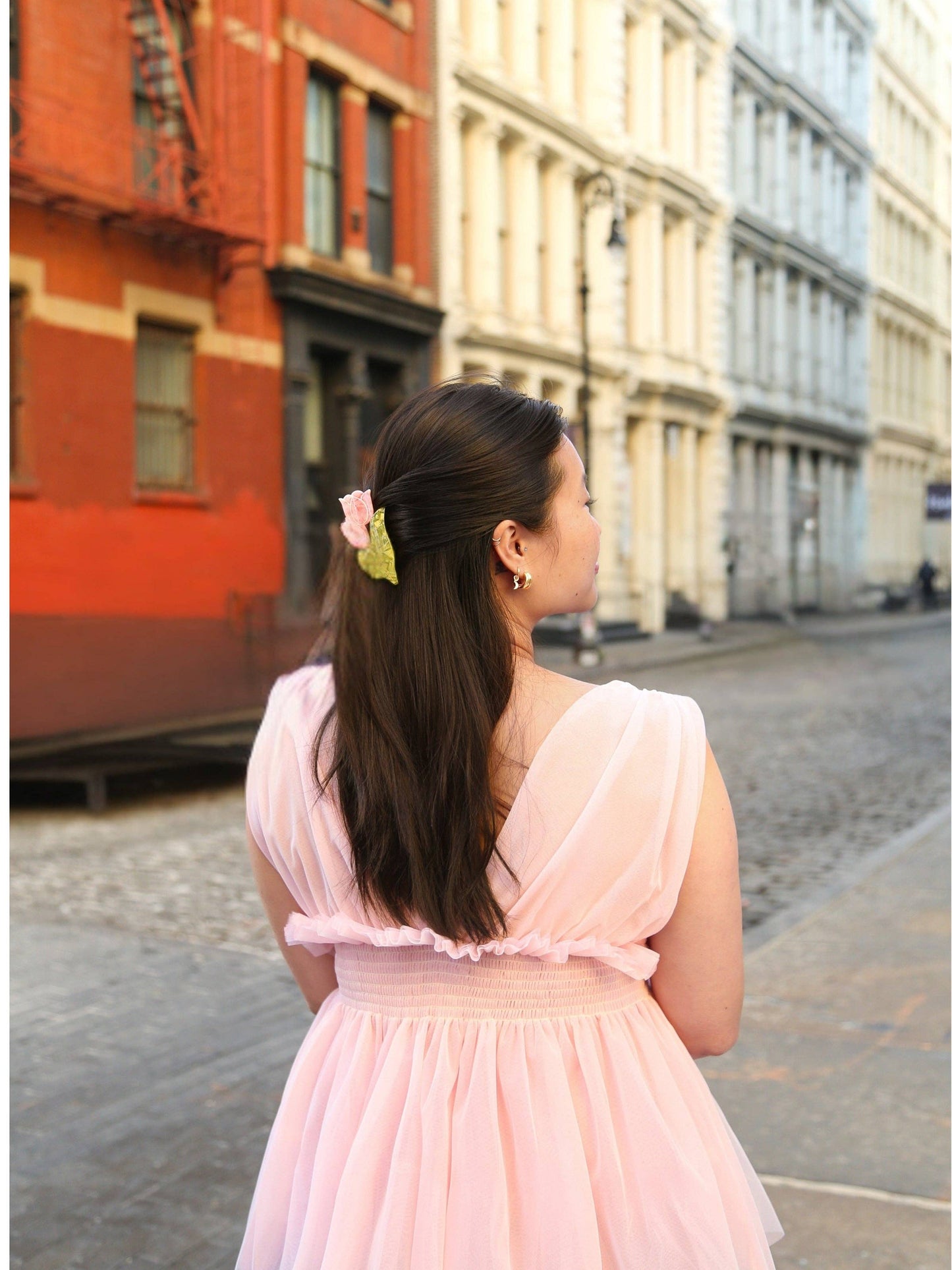Pink Tulips Claw Hair Clip