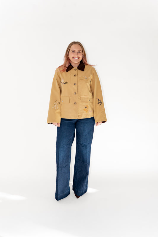 Hope Embroidered Detail Chore Jacket